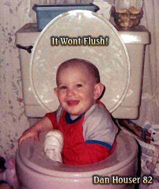 baby in a toilet