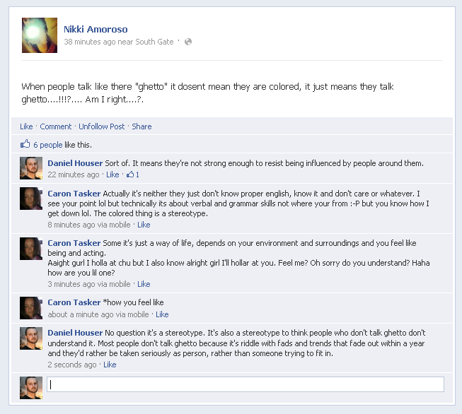 racist stereotype ebonics