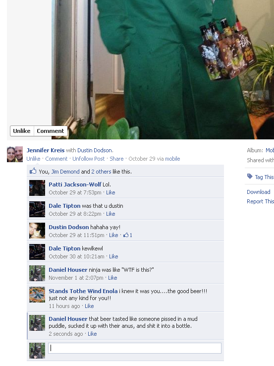 gumby costume nasty beer