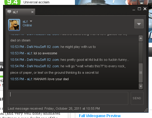 my dad plays left 4 dead